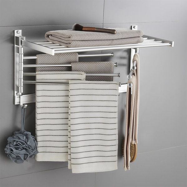 Rebrilliant Aluminum Wall Mounted Drying Rack Reviews Wayfair Canada   Aluminum Wall Mounted Drying Rack 